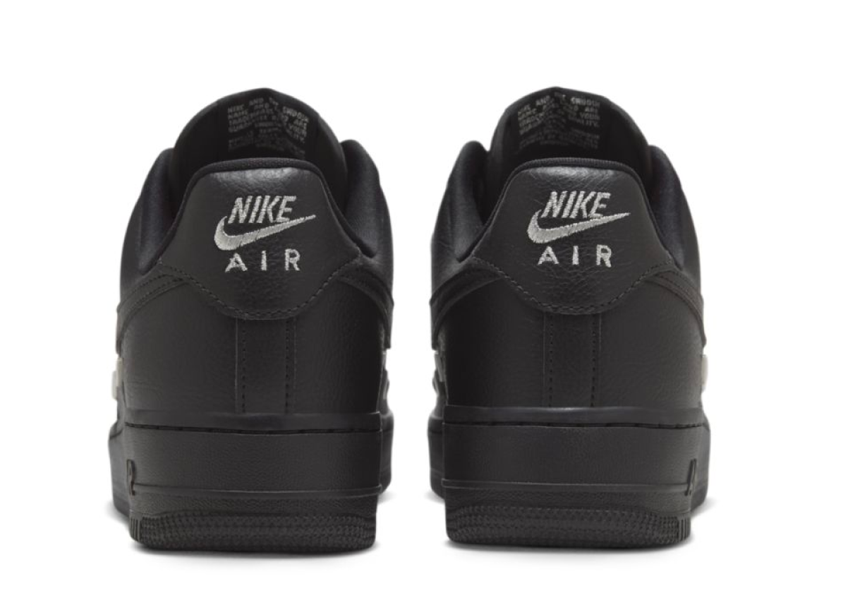 Nike Air Force 1 Low Black Silver Mini Swoosh