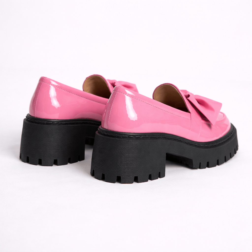 Womens Platform Bow Loafers – Chunky Sole Slip-On Shoes