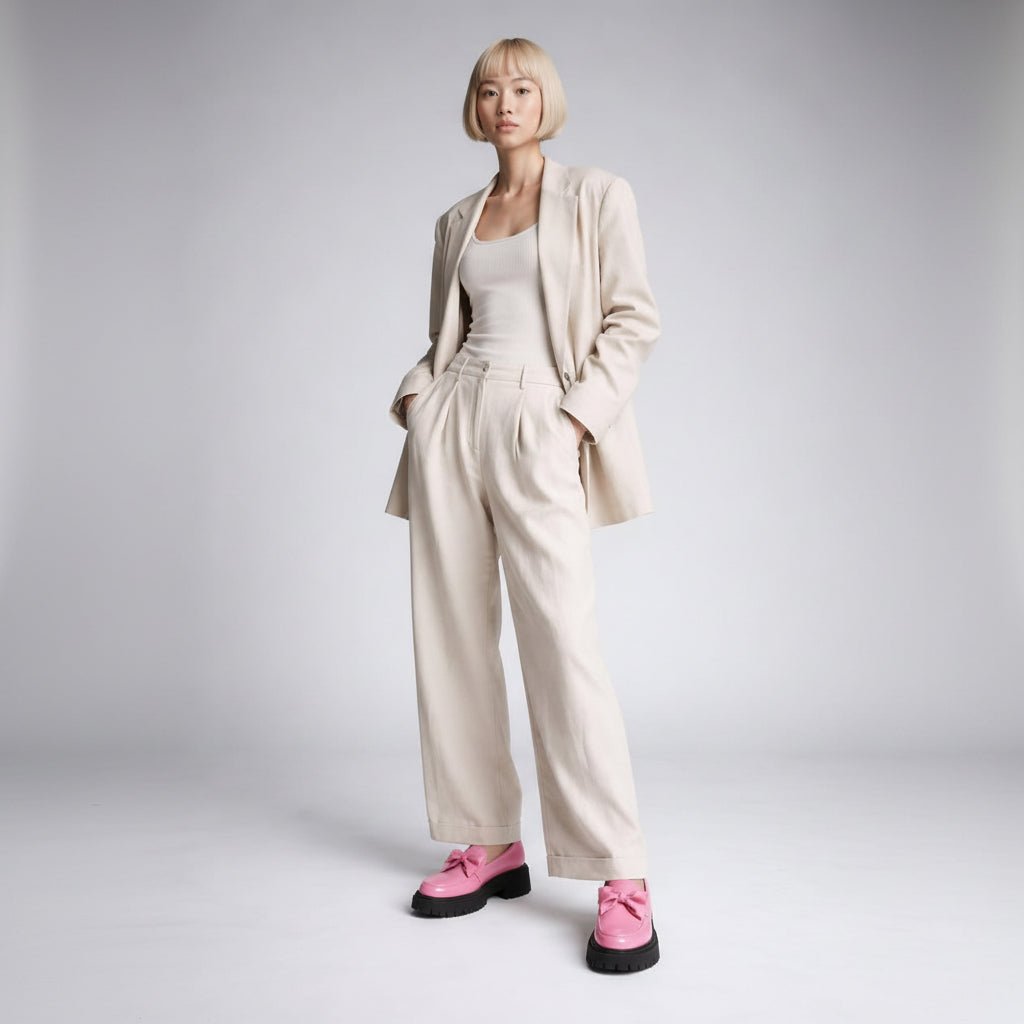 Womens Platform Bow Loafers – Chunky Sole Slip-On Shoes